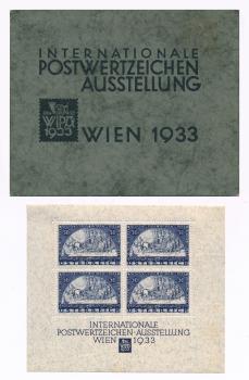 ANK 555 A "WIPA Block" WITH COVER 1933, 4 pieces of 50 + 50 Gr. violet-blue